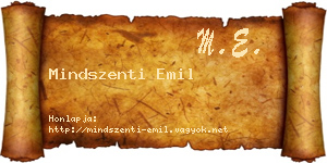 Mindszenti Emil névjegykártya